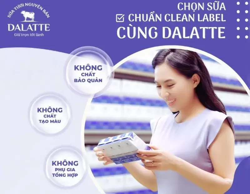 Sữa tươi cho bé nguyên bản tiệt trùng Dalatte