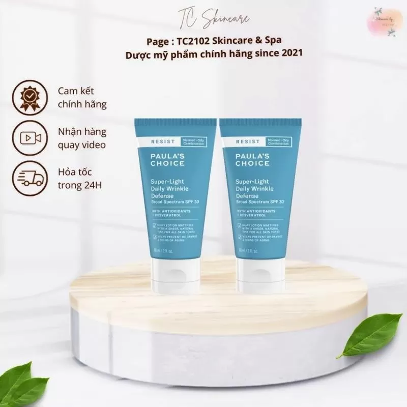 Kem chống nắng Paulas Choice Resist Super-Light Wrinkle Defense