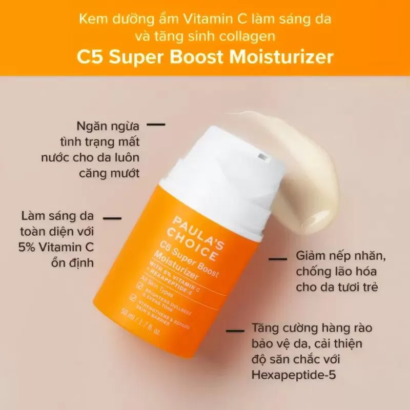 Kem dưỡng ẩm cho nam Vitamin C sáng da và tăng sinh collagen Paula‘s Choice