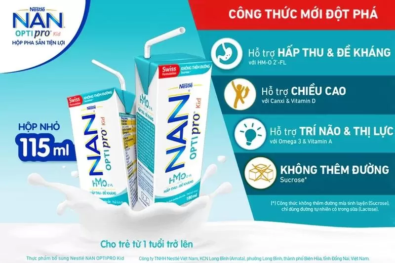 Sữa bột pha sẵn cho bé 1 tuổi Nestle Nan Optipro