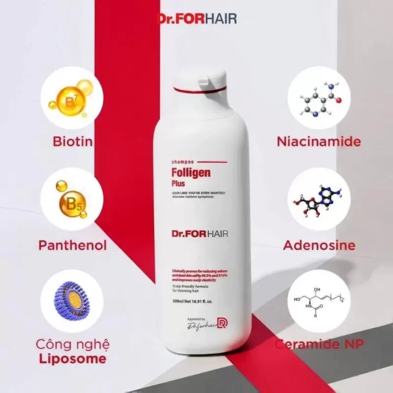 Dầu gội trị rụng tóc Dr.ForHair Folligen Plus Shampoo