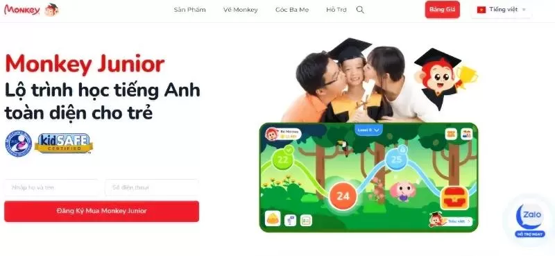 App học tiếng Anh giao tiếp Monkey Junior