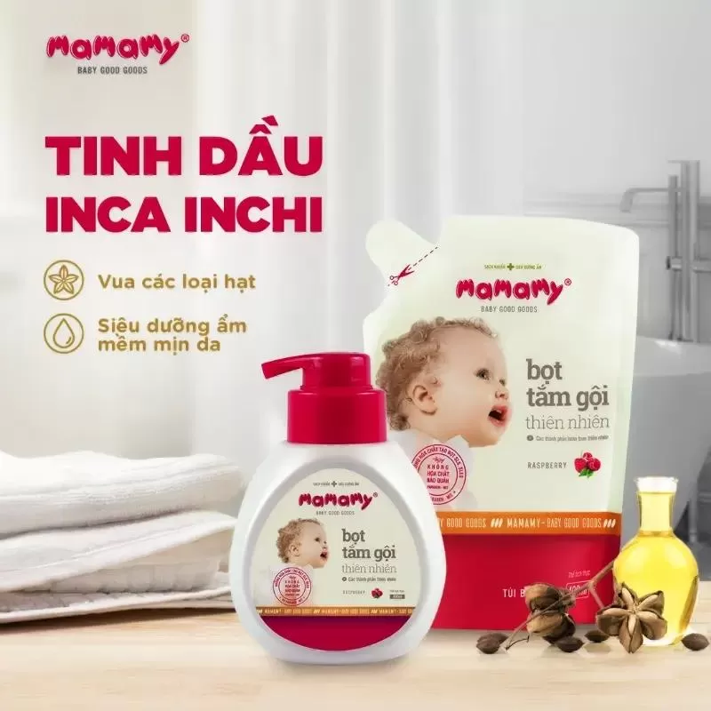 Bọt sữa tắm thảo dược cho trẻ sơ sinh MAMAMY