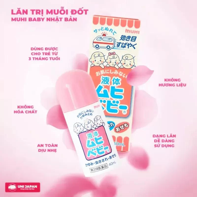 Lăn bôi muỗi Muhi Nhật Bản và côn trùng cắn 50ml