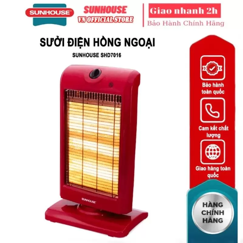 Đèn sưởi điện 3 bóng halogen Sunhouse SHD7016