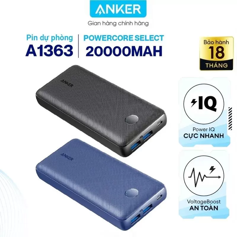 Pin sạc dự phòng Anker PowerCore Select 20000mAh