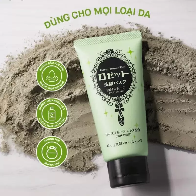 Sữa rửa mặt trị mụn đầu đen Rosette Face Wash Pasta Sea Clay Smooth