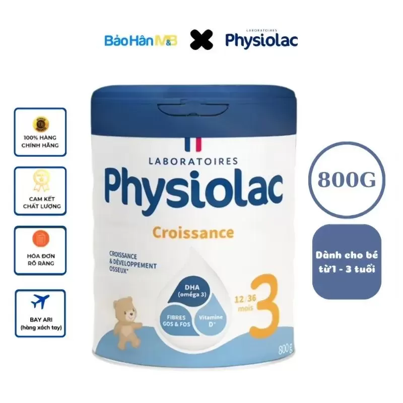 Sữa bột Physiolac 3 cho bé 1-3 tuổi