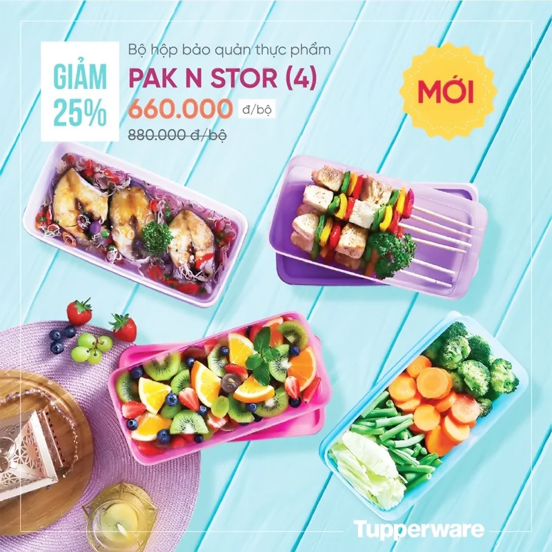 Tupperware Funtastic Four and Pak n Stor Set 4