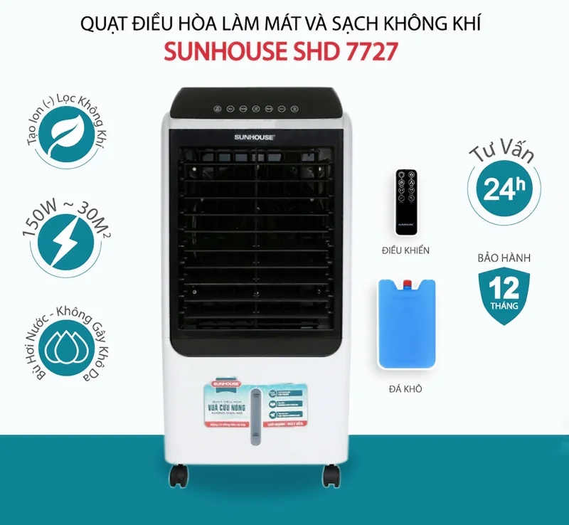 Quạt điều hòa hơi nước Sunhouse SHD7727